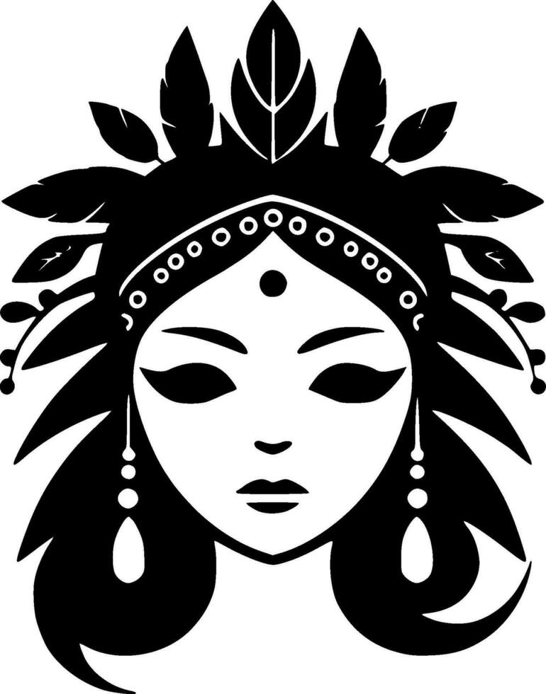 Boho - Black and White Isolated Icon - Vector illustration