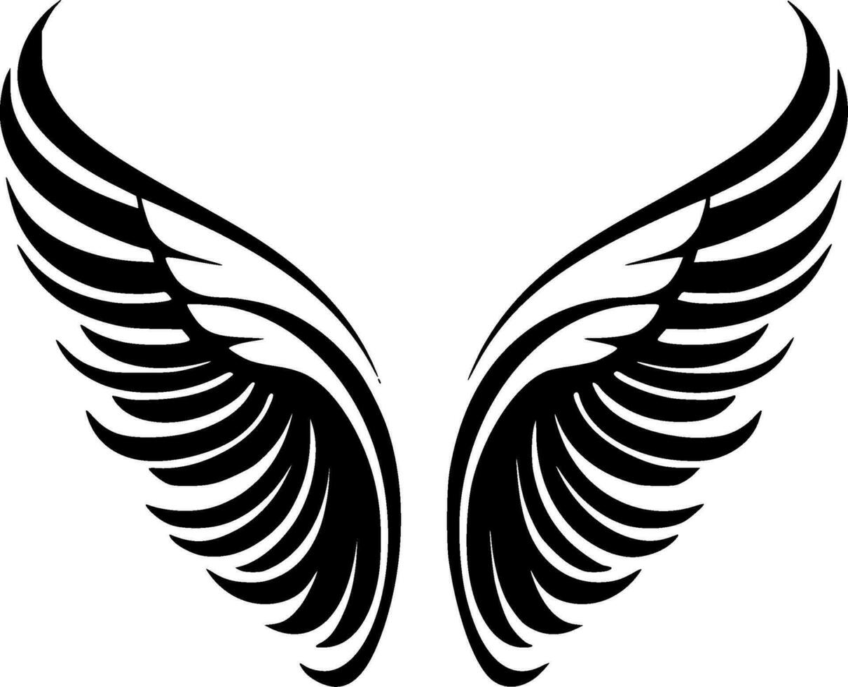 Wings, Minimalist and Simple Silhouette - Vector illustration
