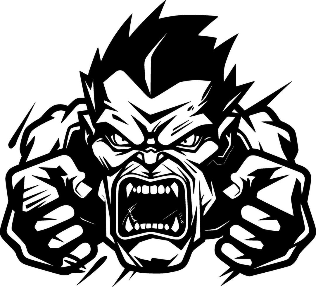 Zombie, Black and White Vector illustration