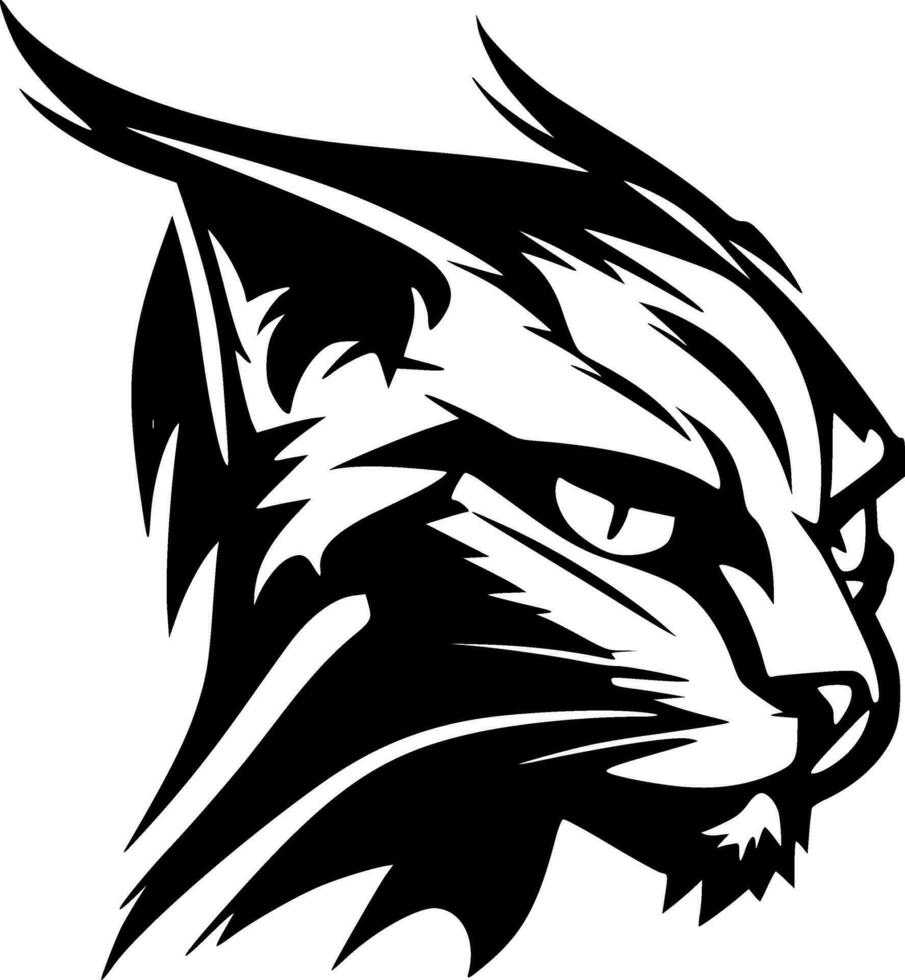 Wildcat, Black and White Vector illustration