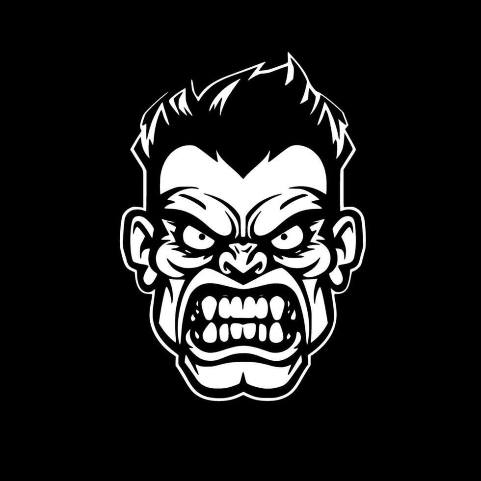Zombie, Black and White Vector illustration