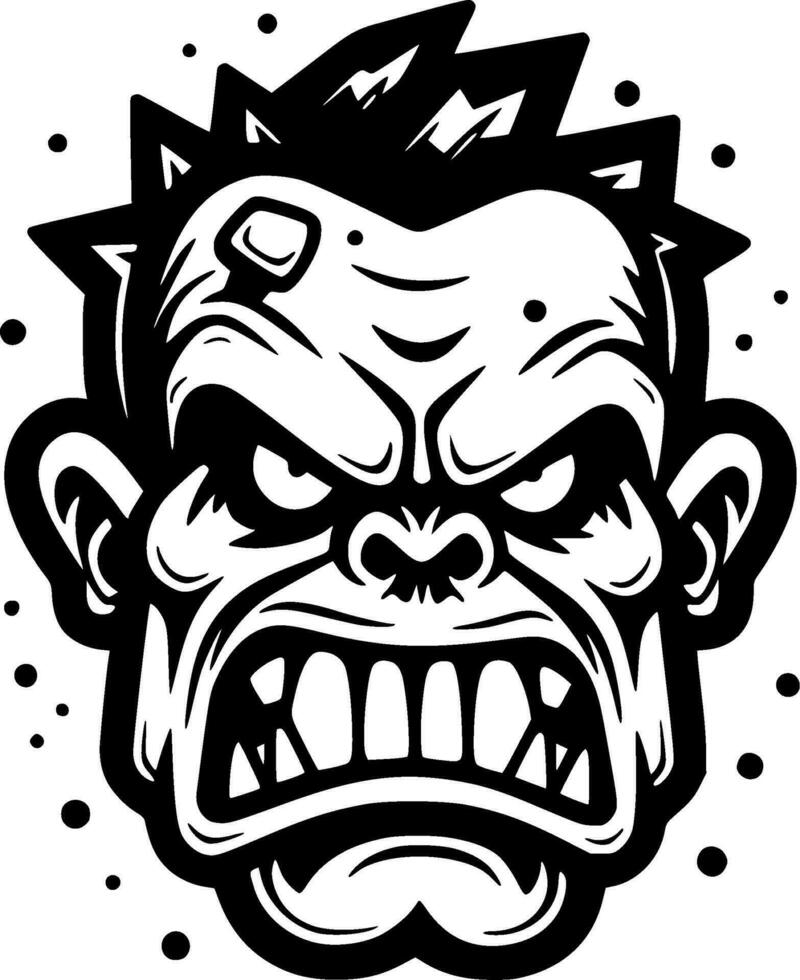 Zombie - Black and White Isolated Icon - Vector illustration