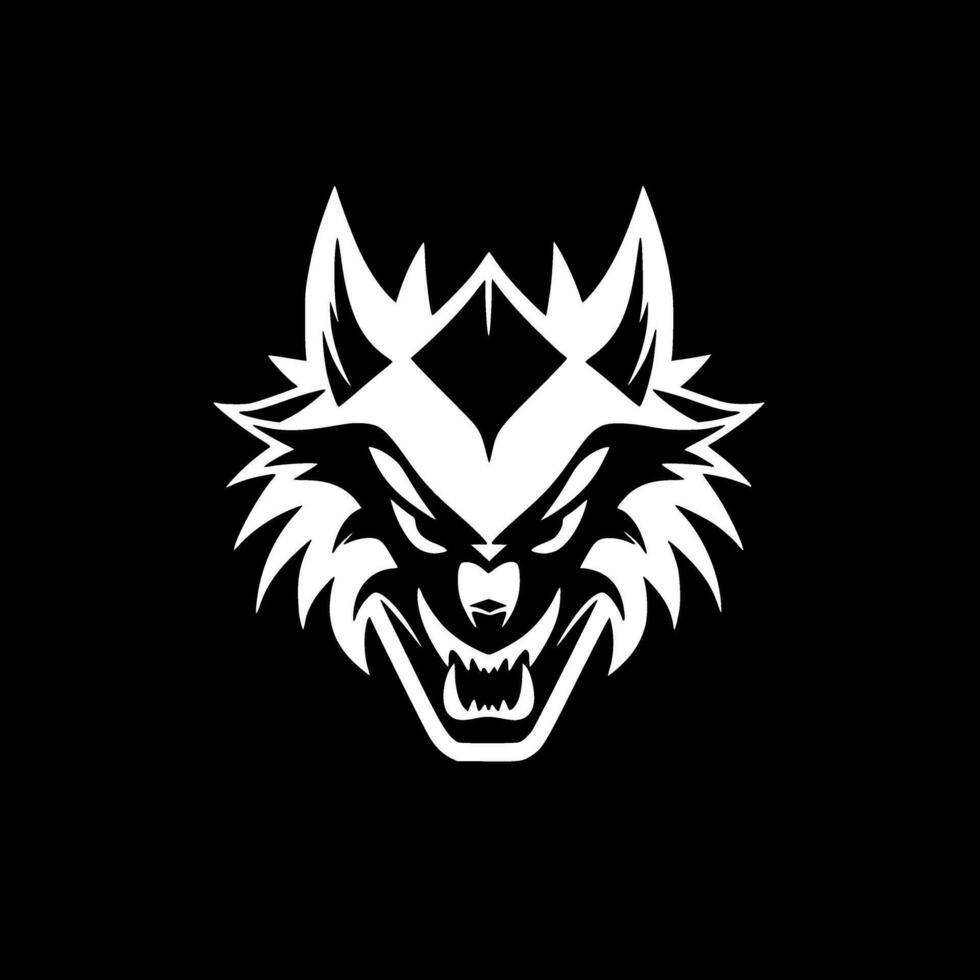Wolf, Black and White Vector illustration