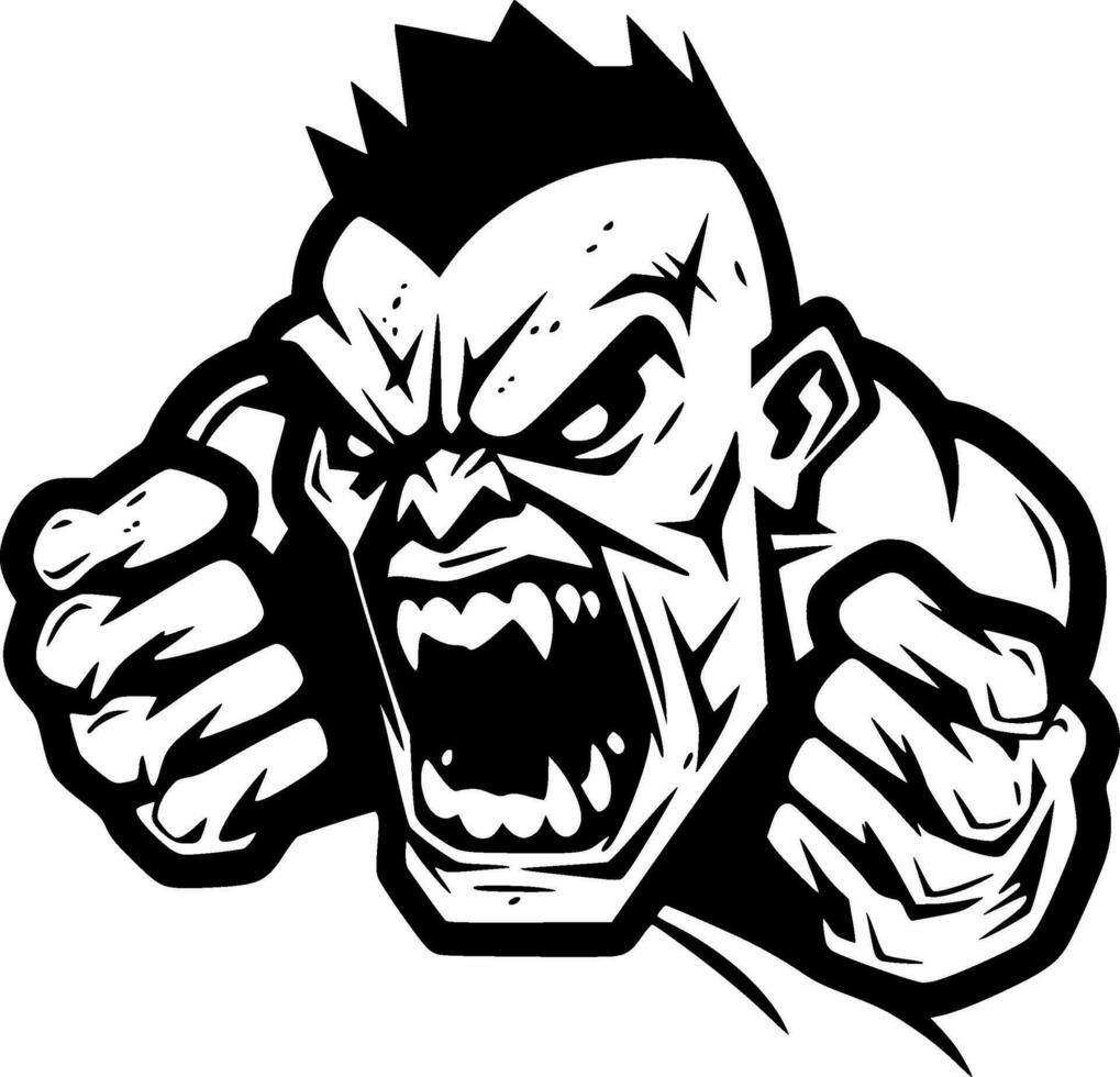 Zombie - Black and White Isolated Icon - Vector illustration