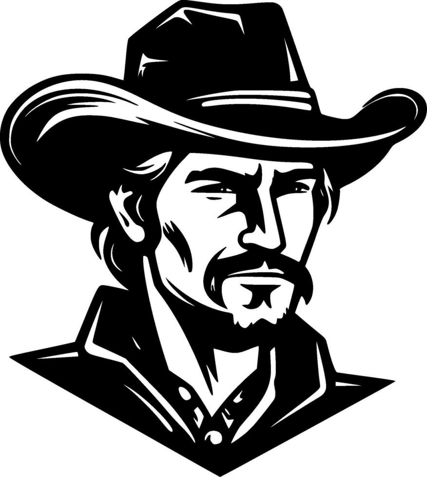 Western, Black and White Vector illustration