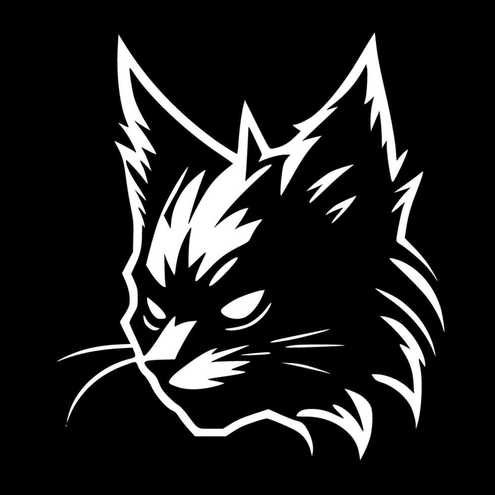 gato montés - minimalista y plano logo - vector ilustración