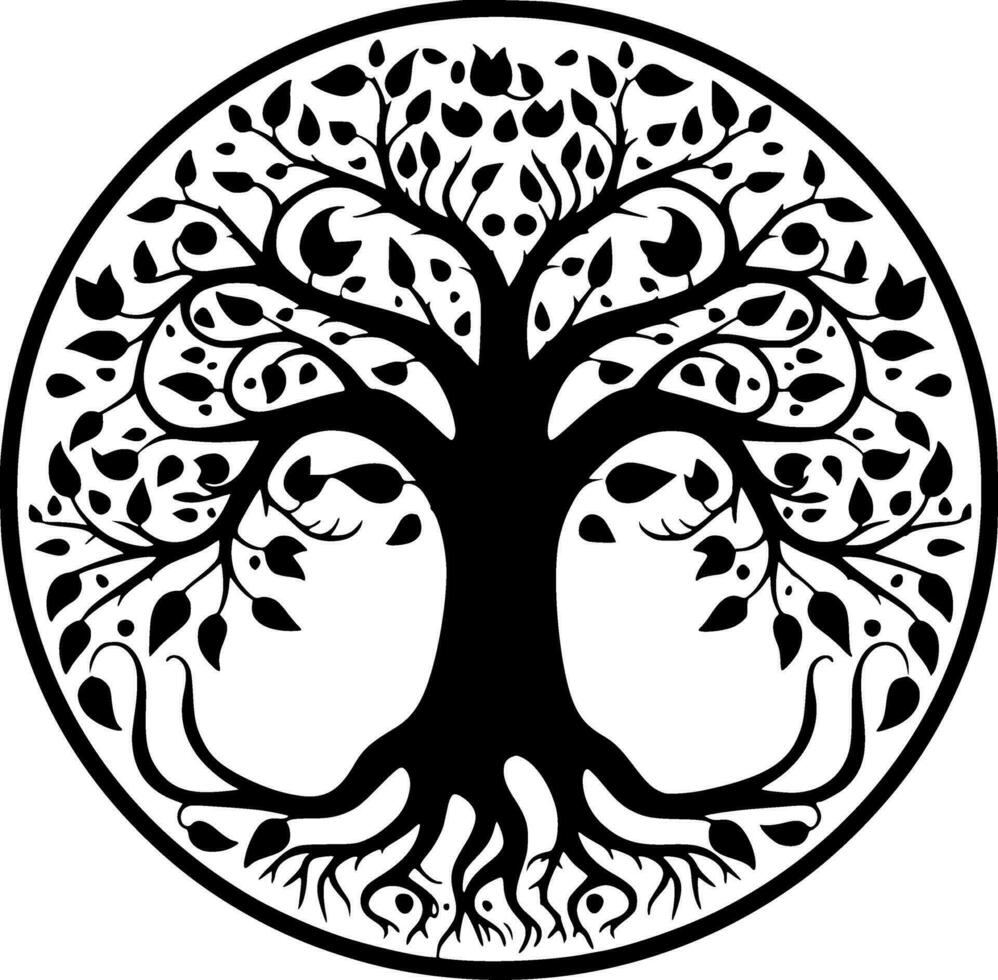 Tree - Minimalist and Flat Logo - Vector illustration