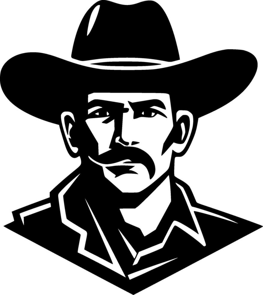 Western, Black and White Vector illustration