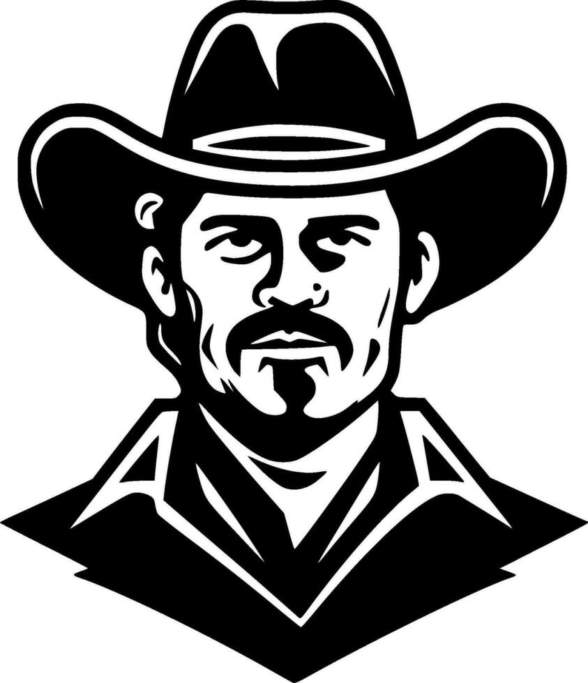 Western, Black and White Vector illustration