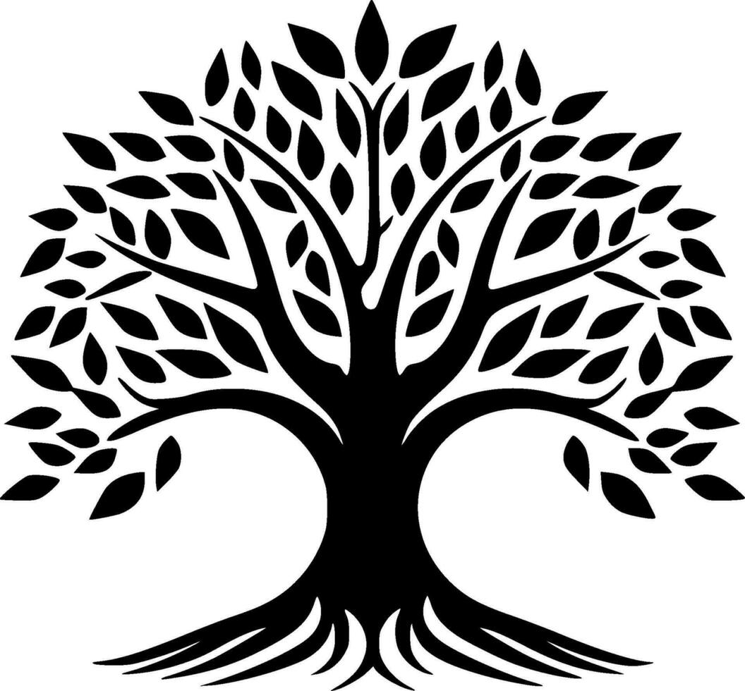 Tree of Life, Black and White Vector illustration