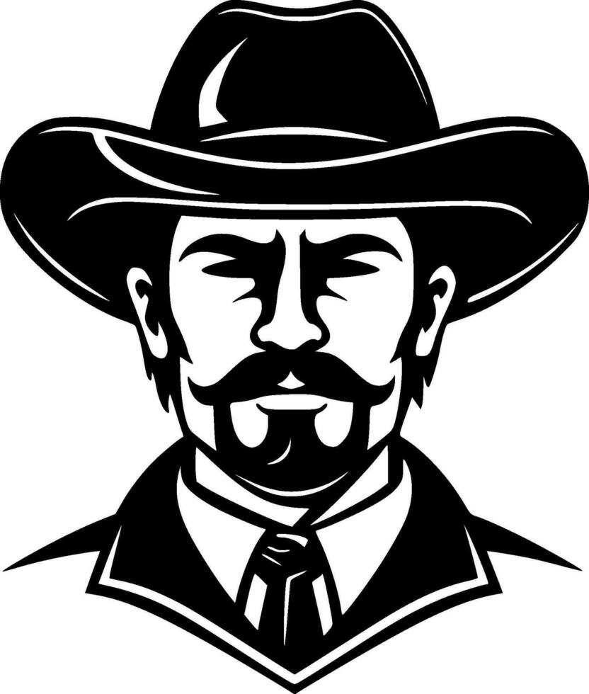 Western, Black and White Vector illustration