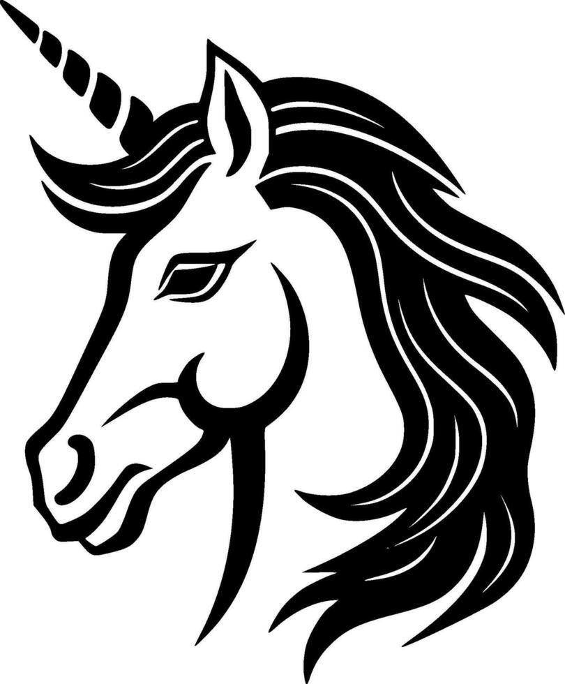 Unicorn - Black and White Isolated Icon - Vector illustration