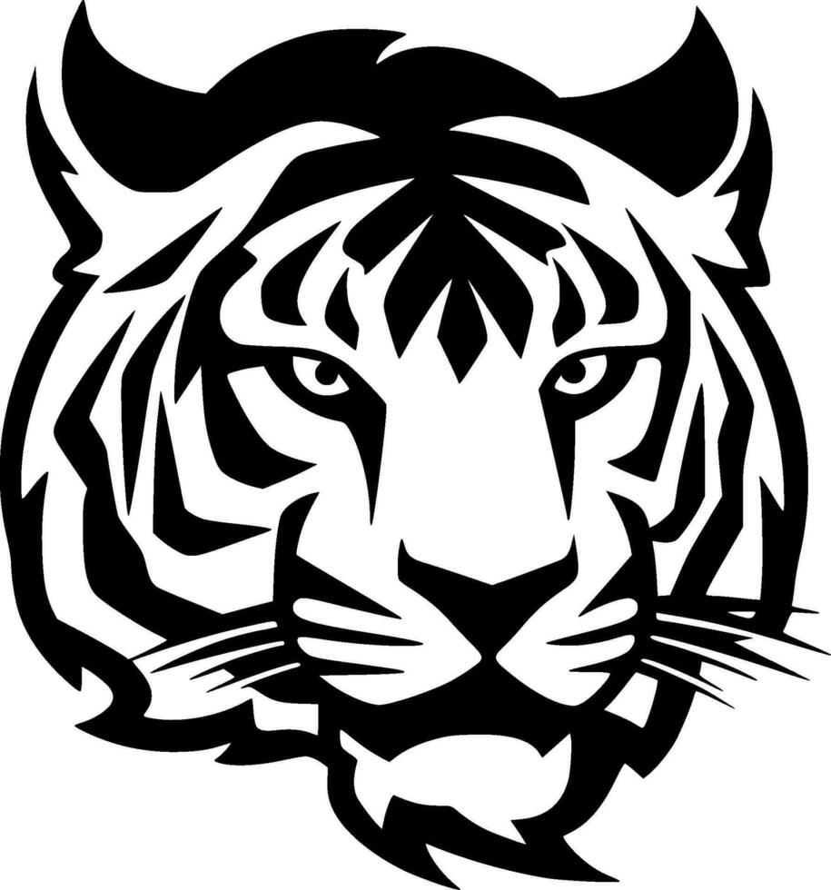 Tigre - minimalista y plano logo - vector ilustración