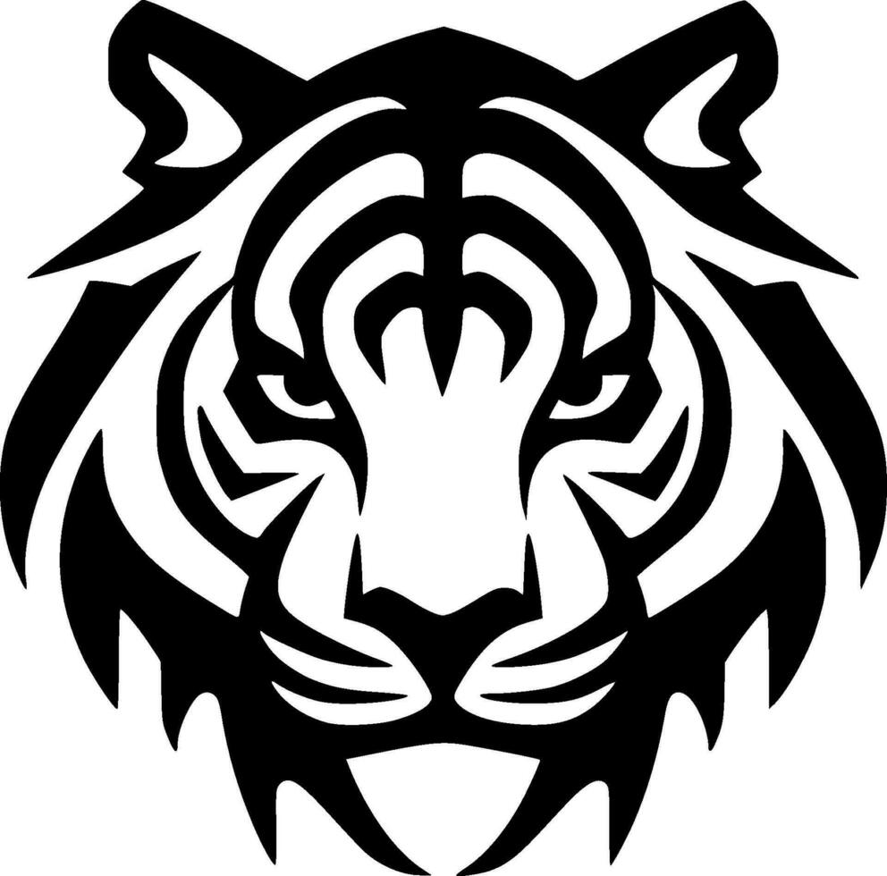 Tigre - minimalista y plano logo - vector ilustración