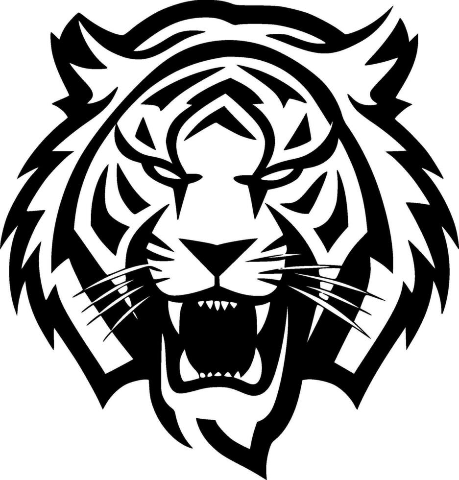 Tigre - minimalista y plano logo - vector ilustración