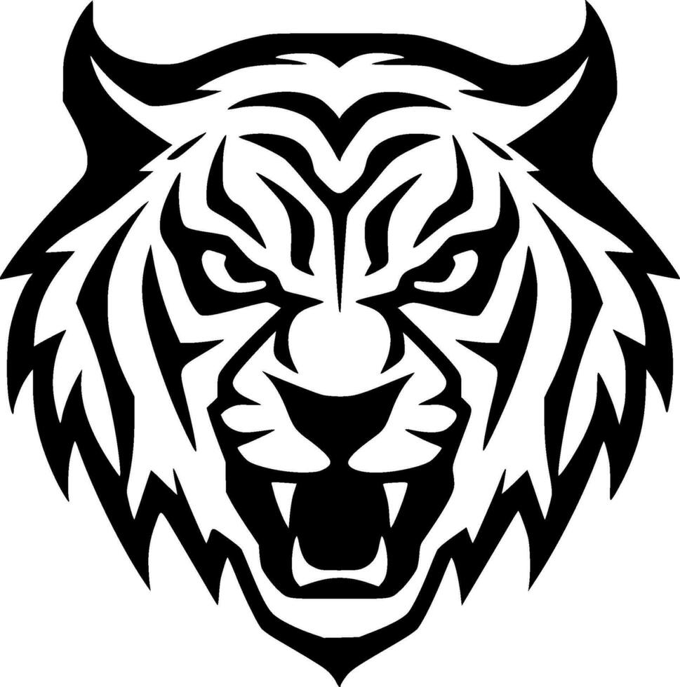 Tigre - minimalista y plano logo - vector ilustración