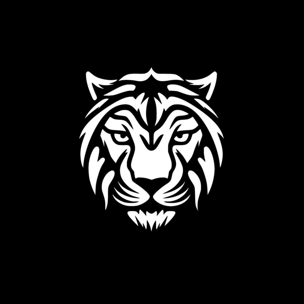 Tiger, Black and White Vector illustration