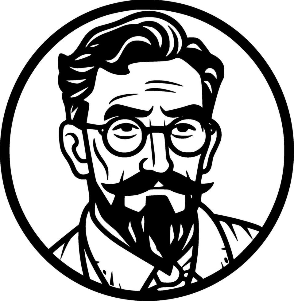 Teacher - Black and White Isolated Icon - Vector illustration