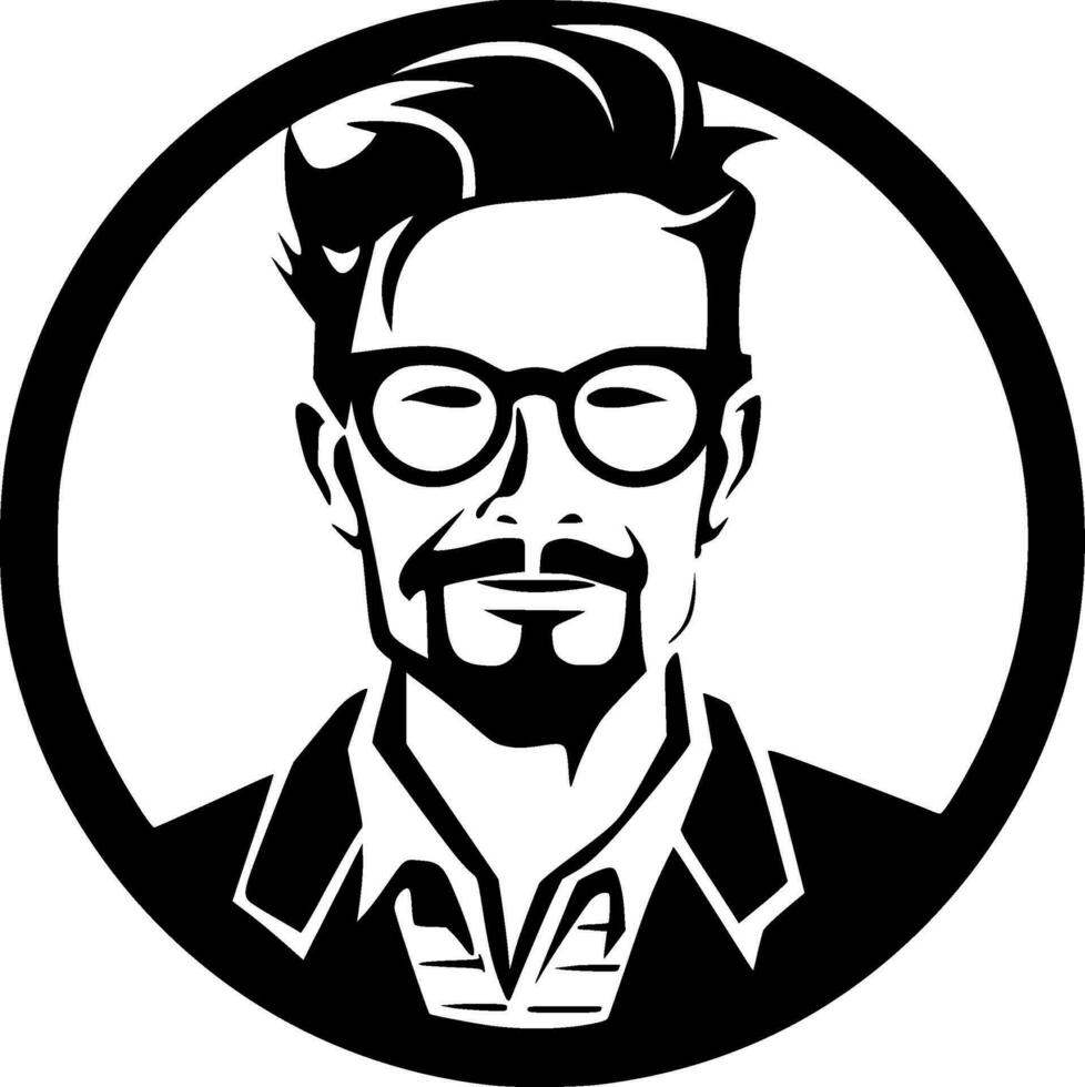 profesor - negro y blanco aislado icono - vector ilustración