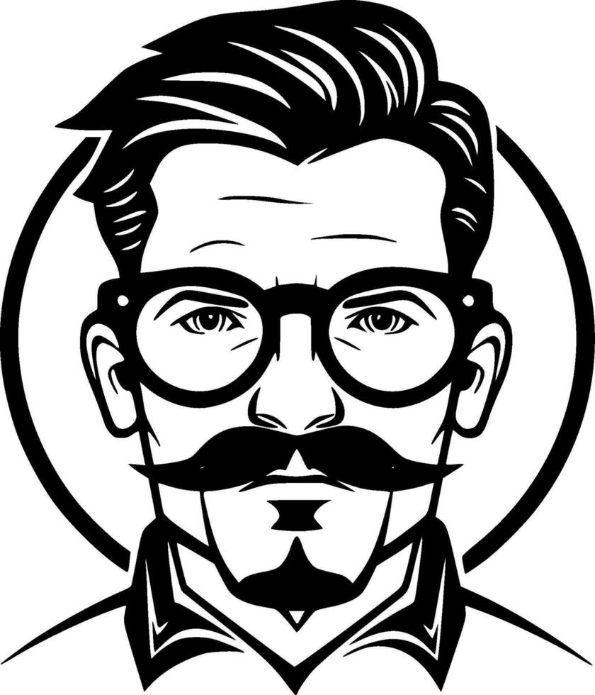 Teacher, Black and White Vector illustration