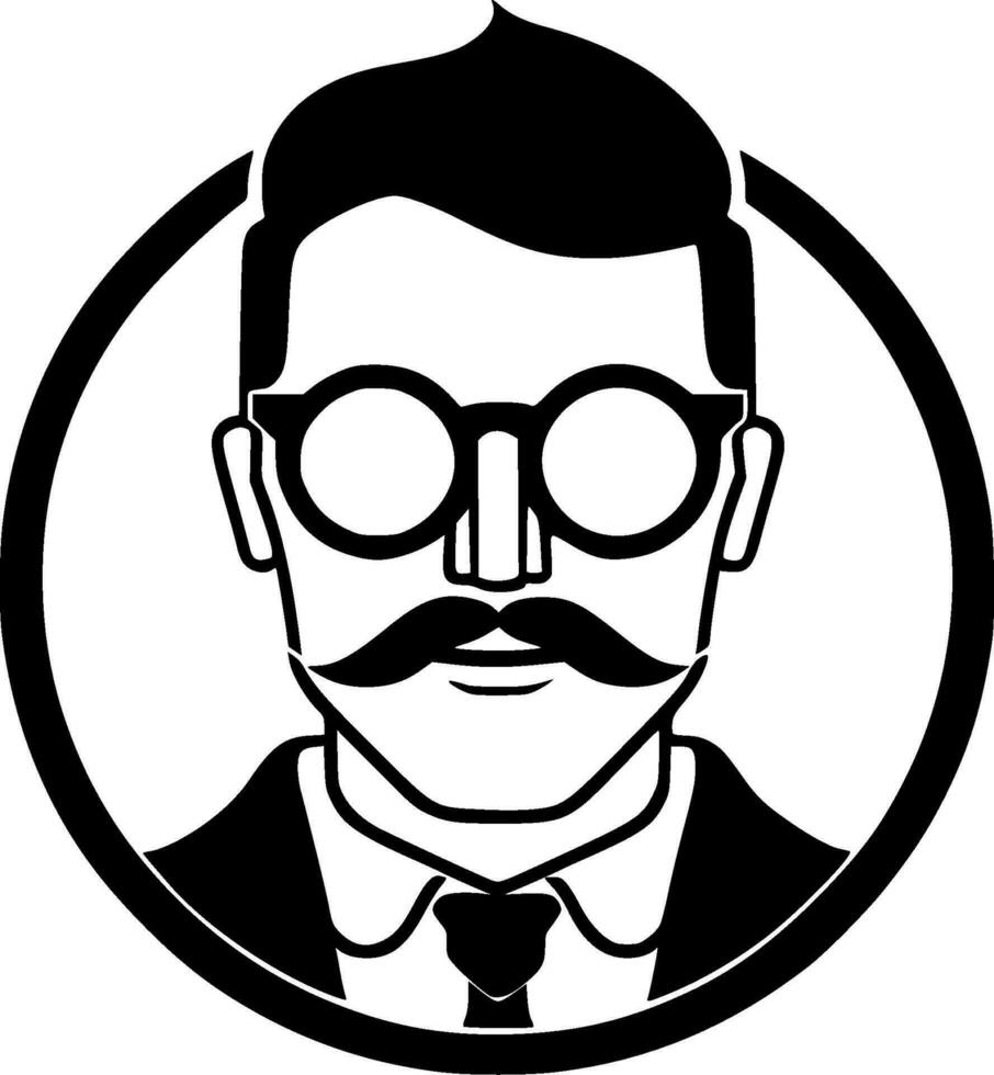 profesor - negro y blanco aislado icono - vector ilustración