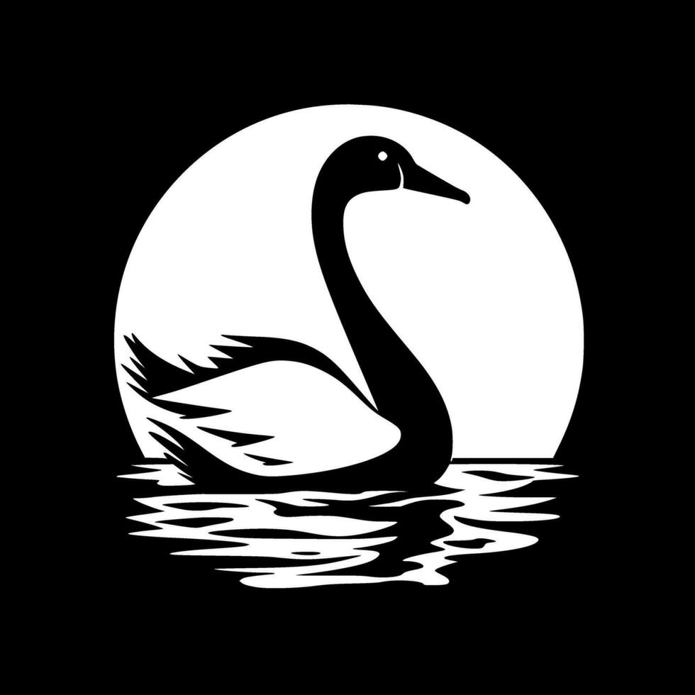 cisne - minimalista y plano logo - vector ilustración