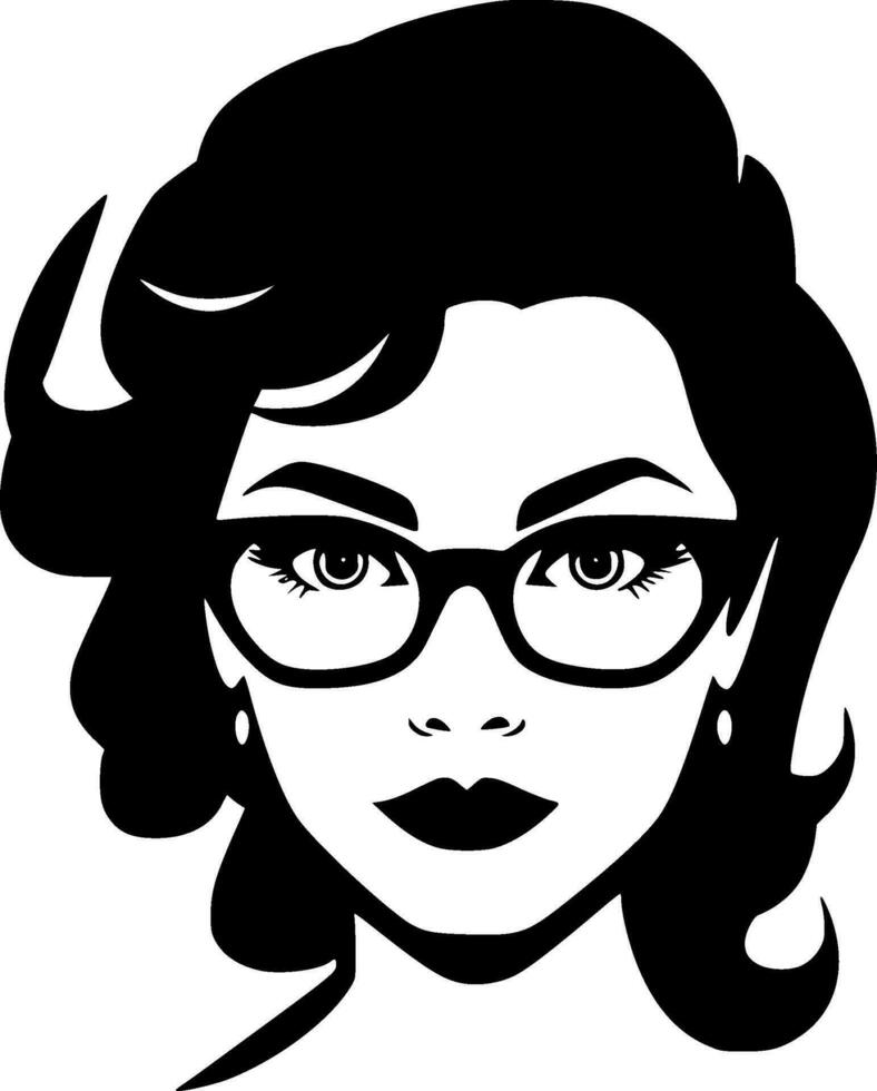 Teacher, Black and White Vector illustration