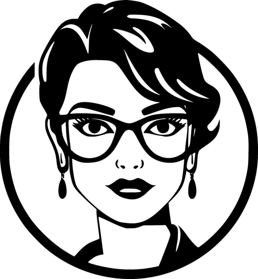 Teacher, Black and White Vector illustration