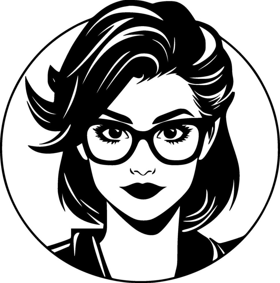 Teacher, Black and White Vector illustration