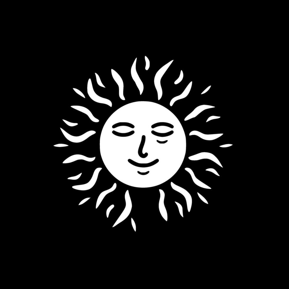 Sun, Minimalist and Simple Silhouette - Vector illustration