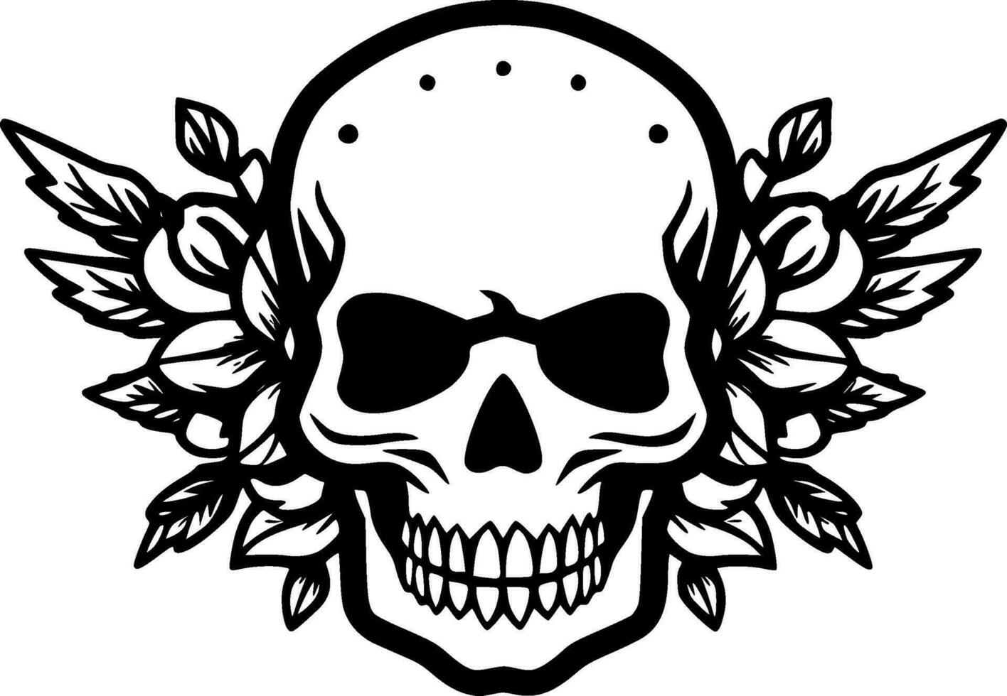 Skull, Minimalist and Simple Silhouette - Vector illustration