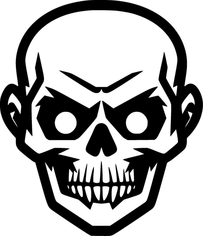 Skull, Black and White Vector illustration