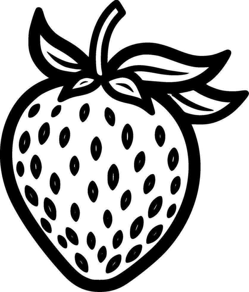 Strawberry, Minimalist and Simple Silhouette - Vector illustration