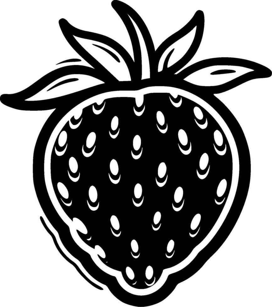 Strawberry, Minimalist and Simple Silhouette - Vector illustration