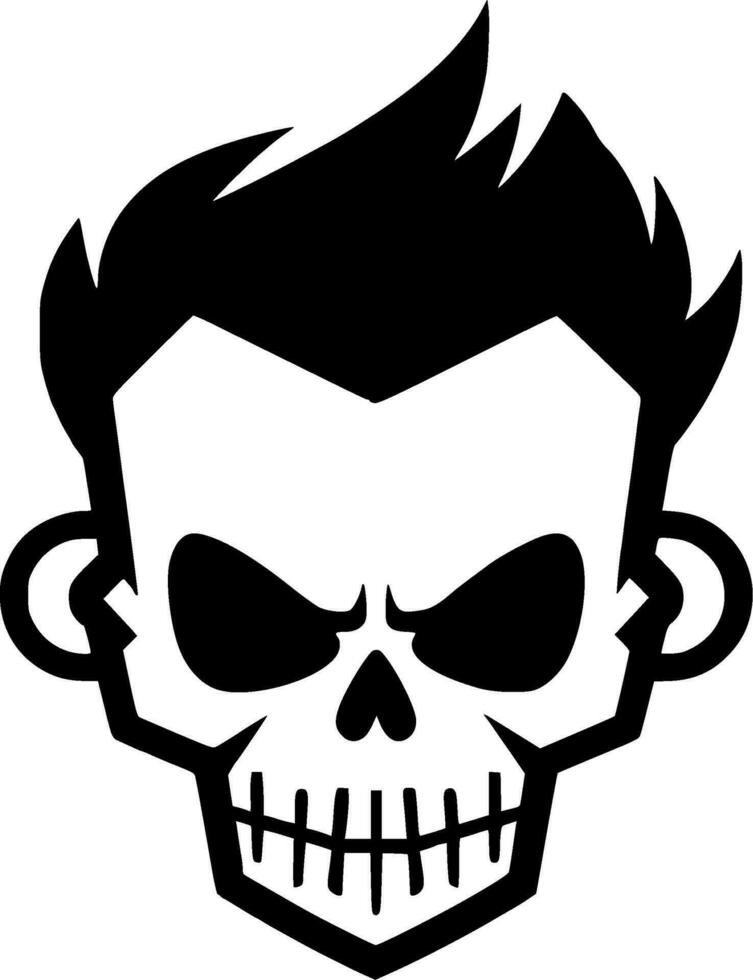 Skull - Black and White Isolated Icon - Vector illustration