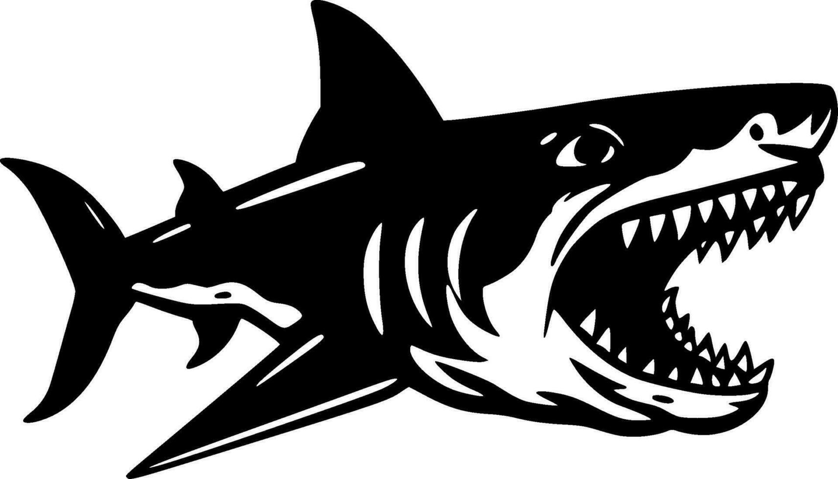 Shark, Minimalist and Simple Silhouette - Vector illustration