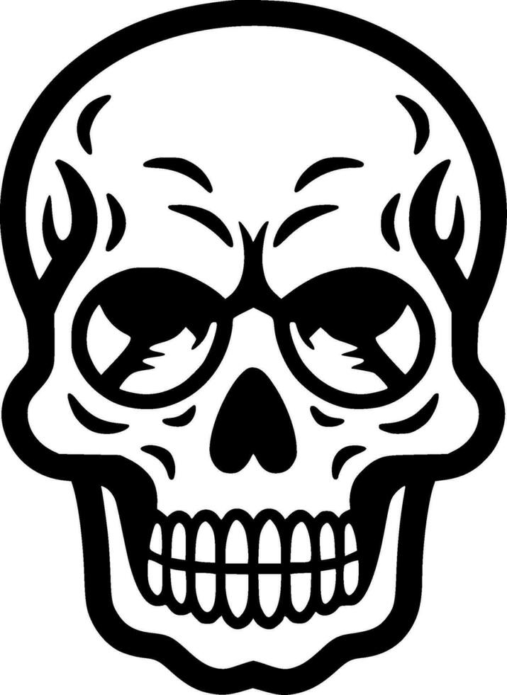 Skull, Black and White Vector illustration