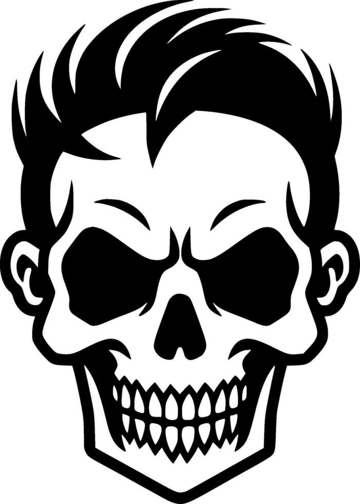 Skull, Black and White Vector illustration
