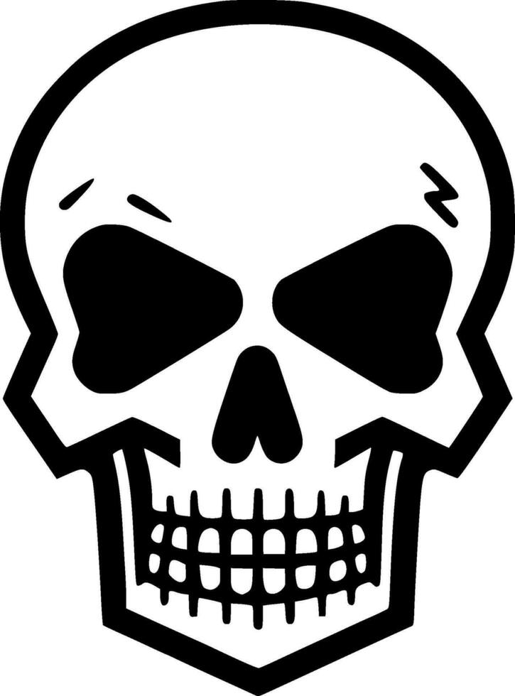Skull, Black and White Vector illustration