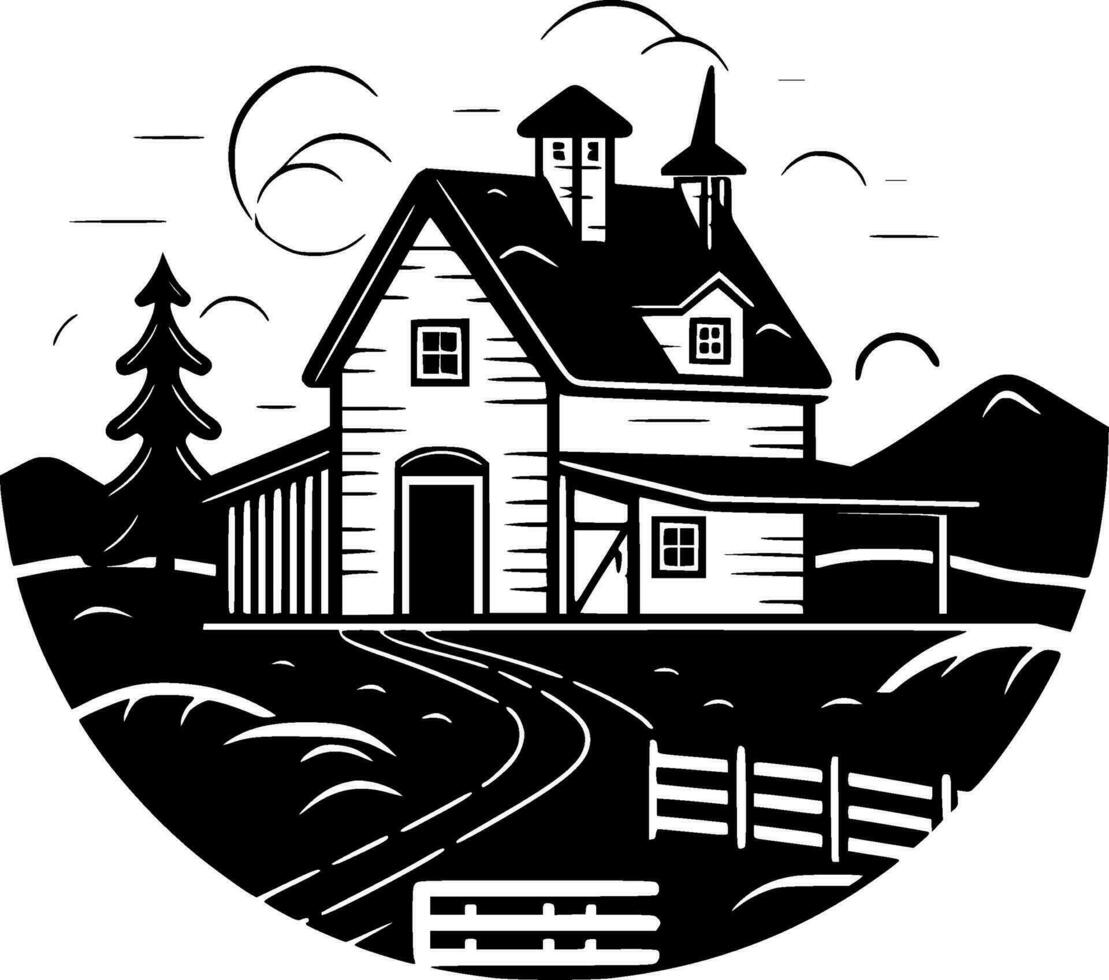 Farmhouse, Minimalist and Simple Silhouette - Vector illustration