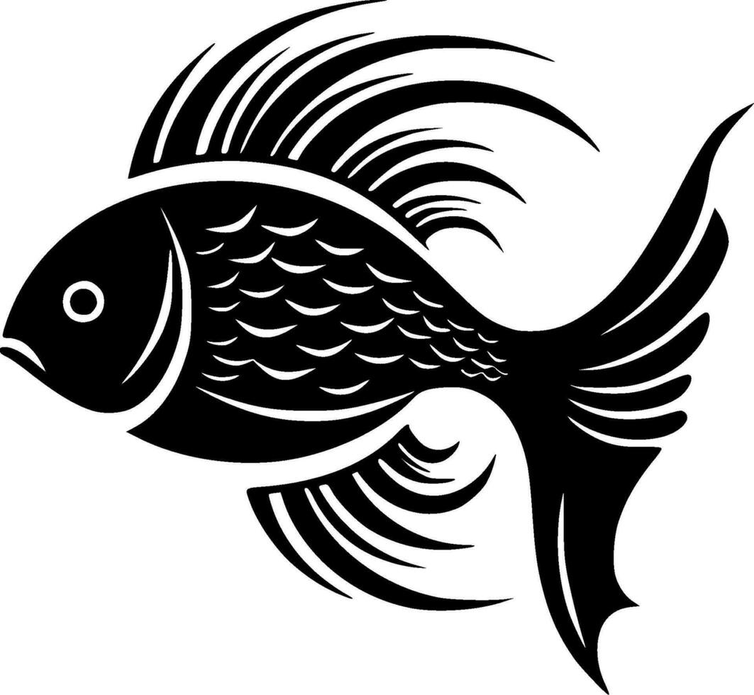 Fish, Minimalist and Simple Silhouette - Vector illustration