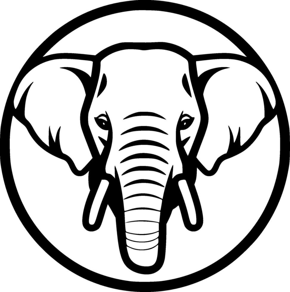 elefante, negro y blanco vector ilustración