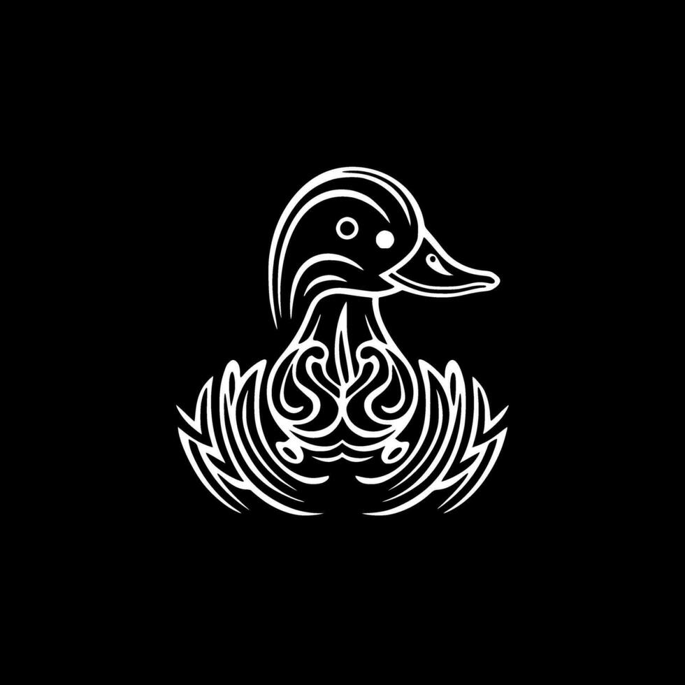 Duck, Black and White Vector illustration
