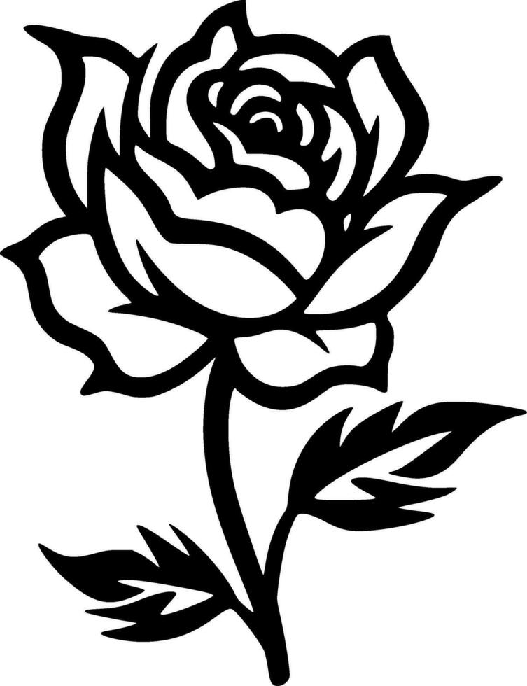 Rose - Minimalist and Flat Logo - Vector illustration