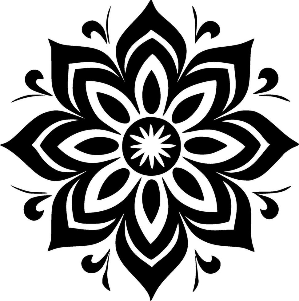 Mandala, Minimalist and Simple Silhouette - Vector illustration