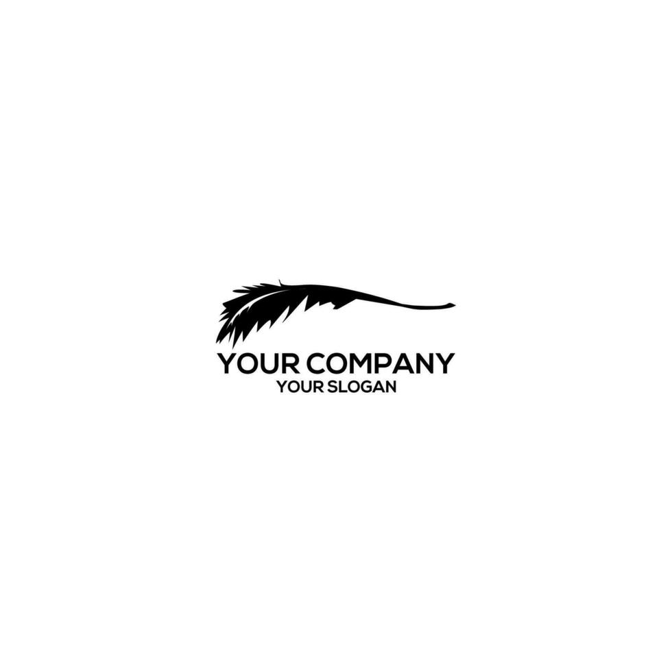 Black Feather Logo Design Vector