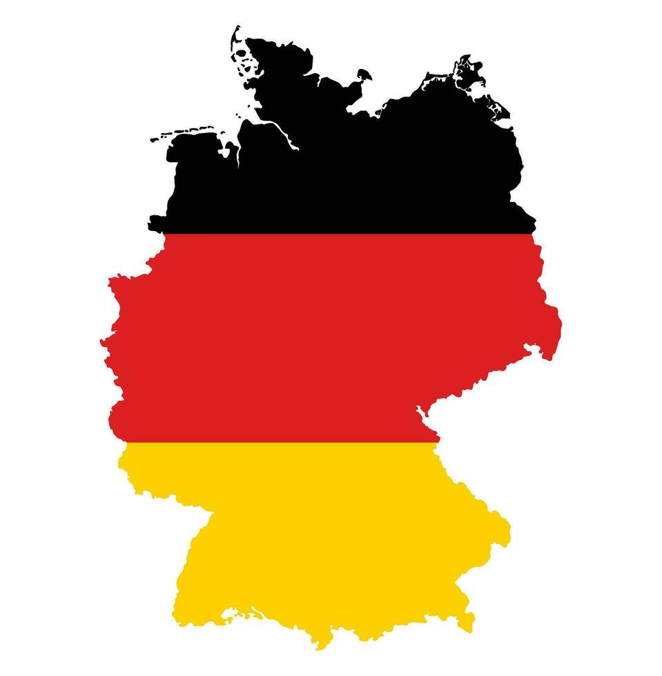 Germany map and German flag vector