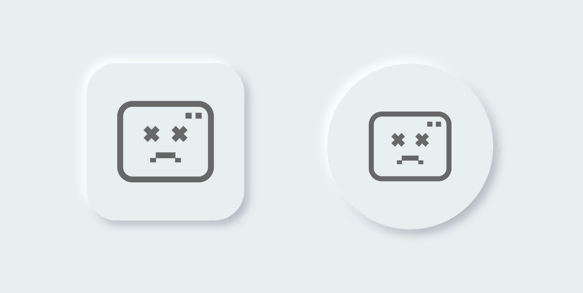 Error line icon in neomorphic design style. Disconnect network signs vector illustration.