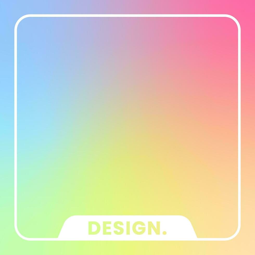 Colorful square gradient background. Social media frame vector illustration.