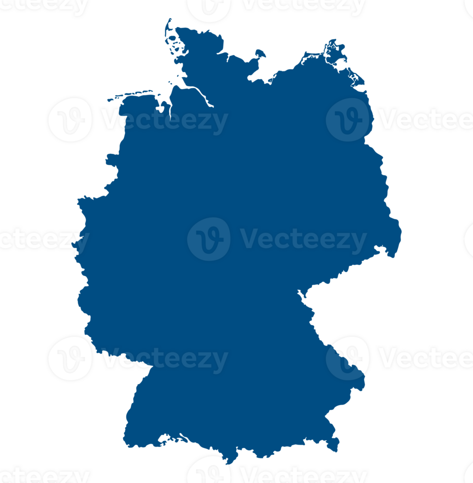 Duitse kaart in schets blauw kleur. kaart van Duitsland png